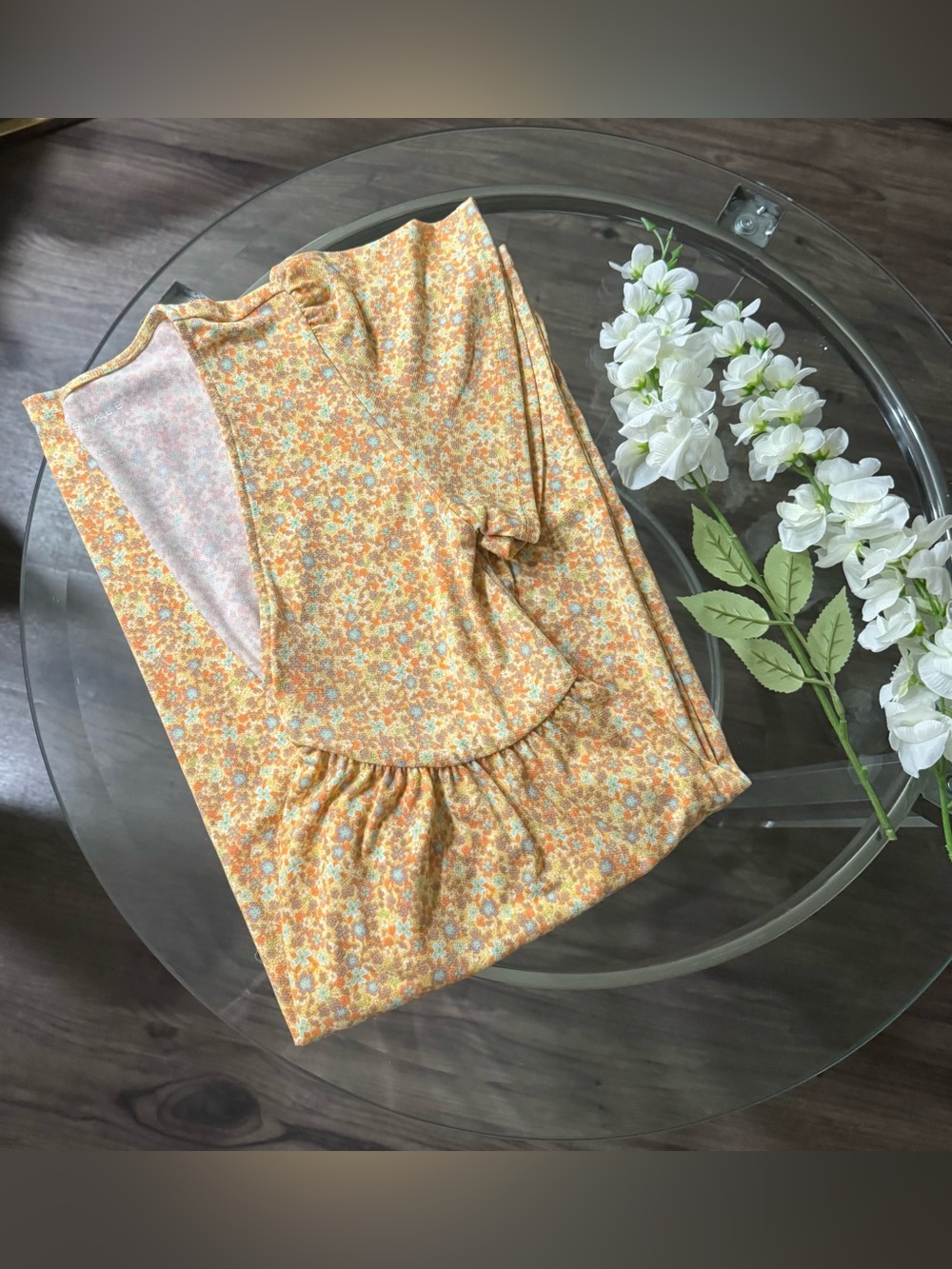 Aeropostale Yellow Floral A-Line V Neck Dress - Picture 5 of 7